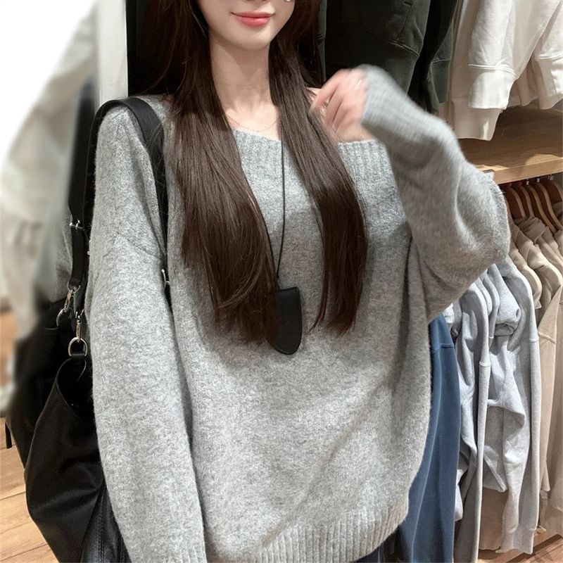 Beaustreet - Off-Shoulder Effen Trui