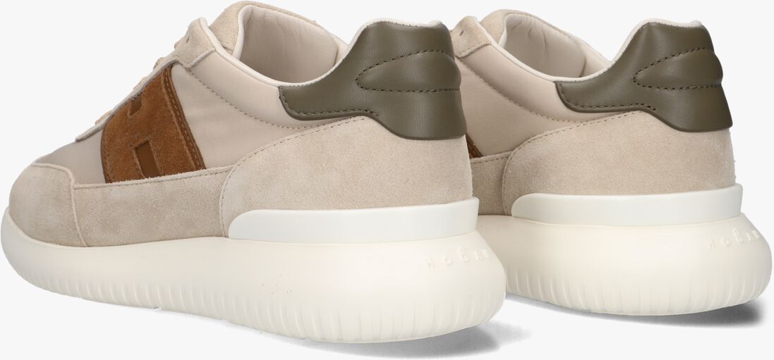 beige hogan lage sneakers h709 allacciato h bando
