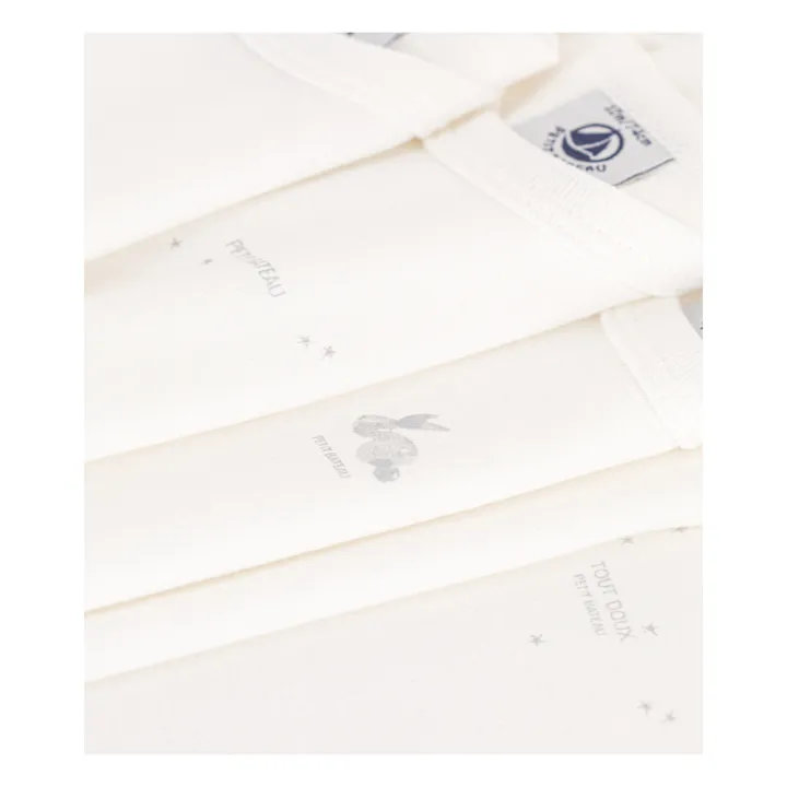 Petit Bateau Lot 5 Bodies Coton Bio Lapins | Blanc