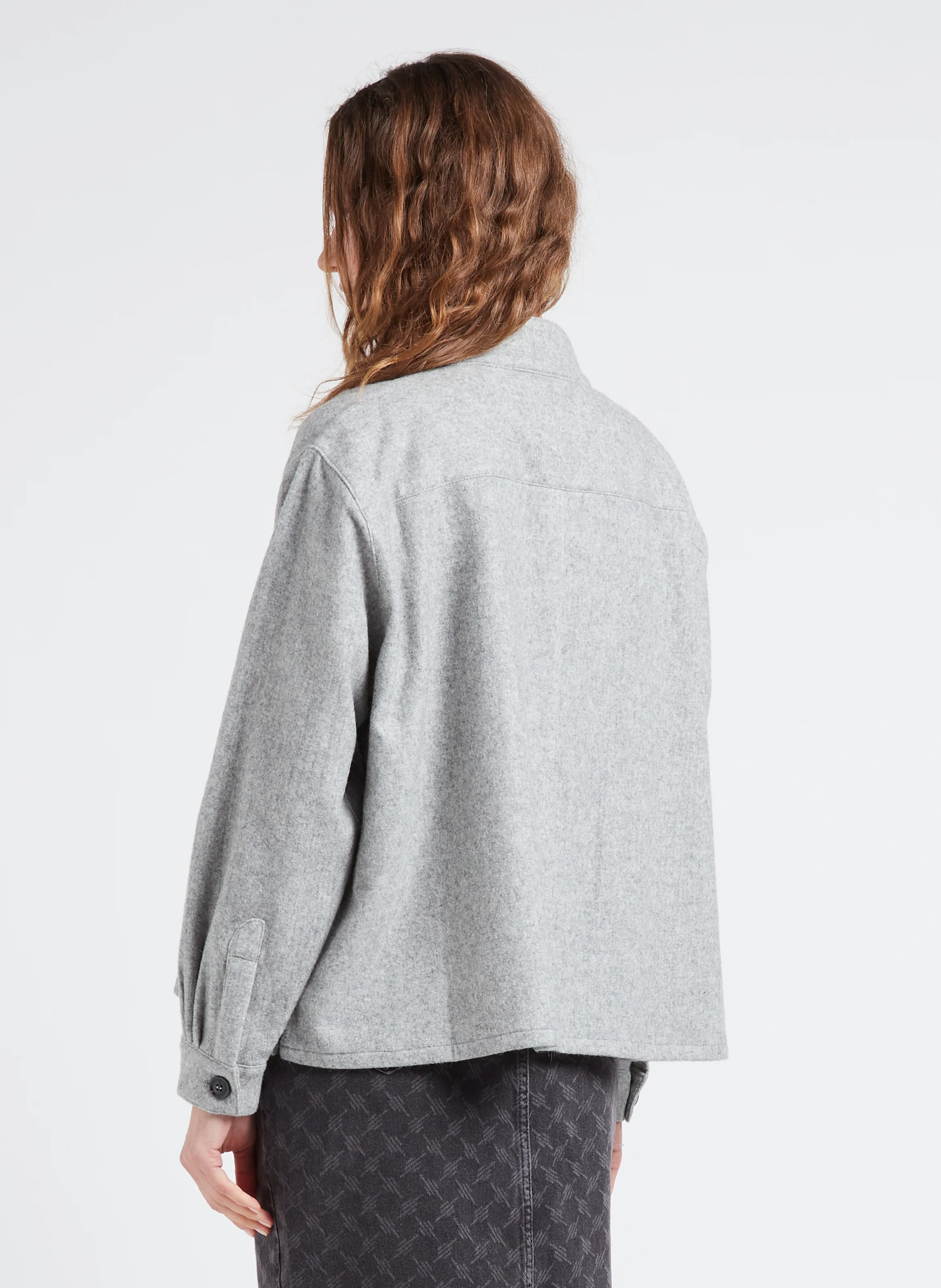 VIGO - Pull colmontant en laine mélangée| Gris