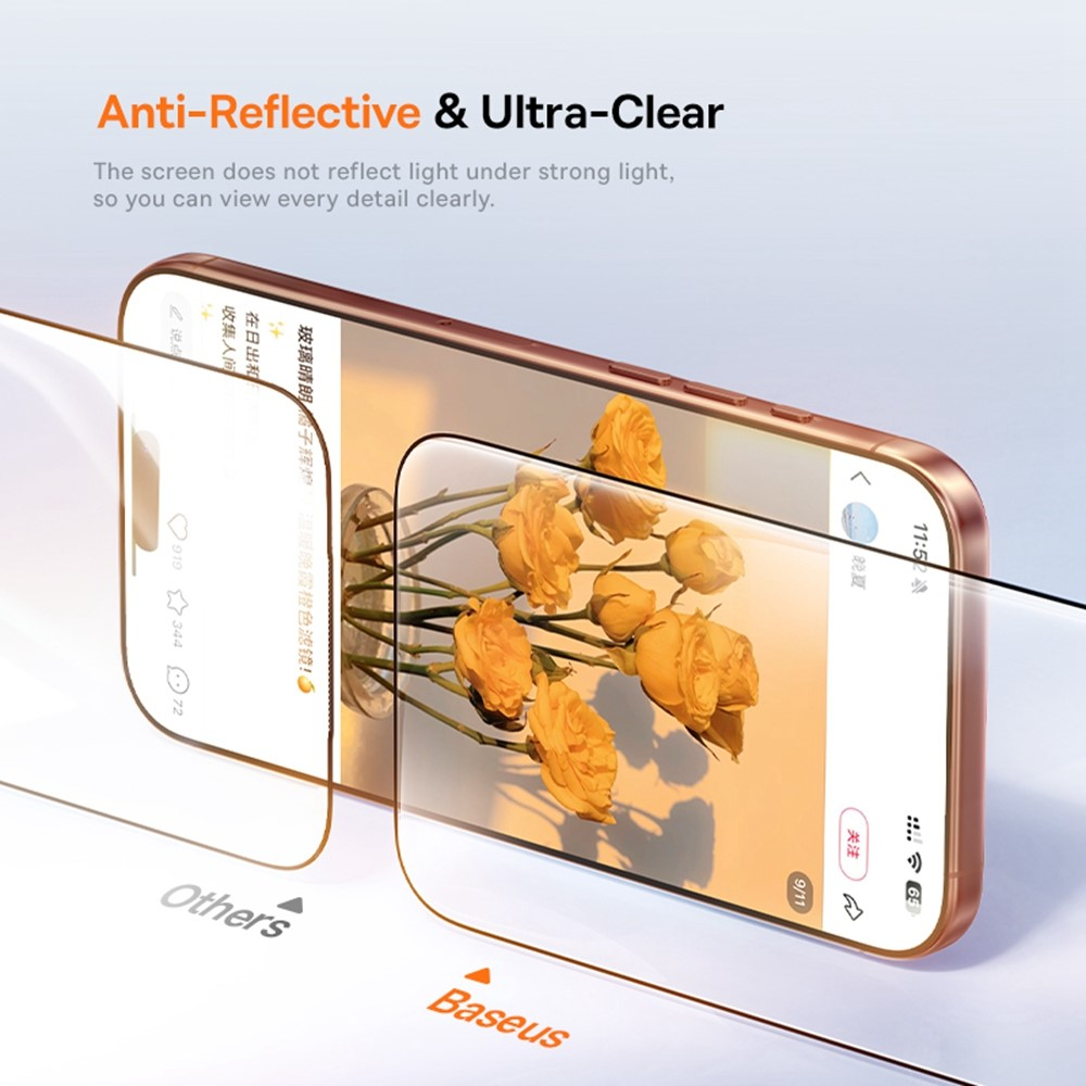 (2er Set) iPhone 17 Pro Vollbild Display Schutzglas mit Rahmen   Montagerahmen