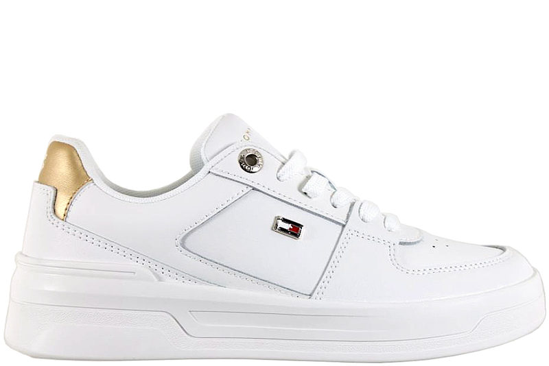 TOMMY HILFIGER ESSENTIEL BASKET SNEAKER GOLD WHITE