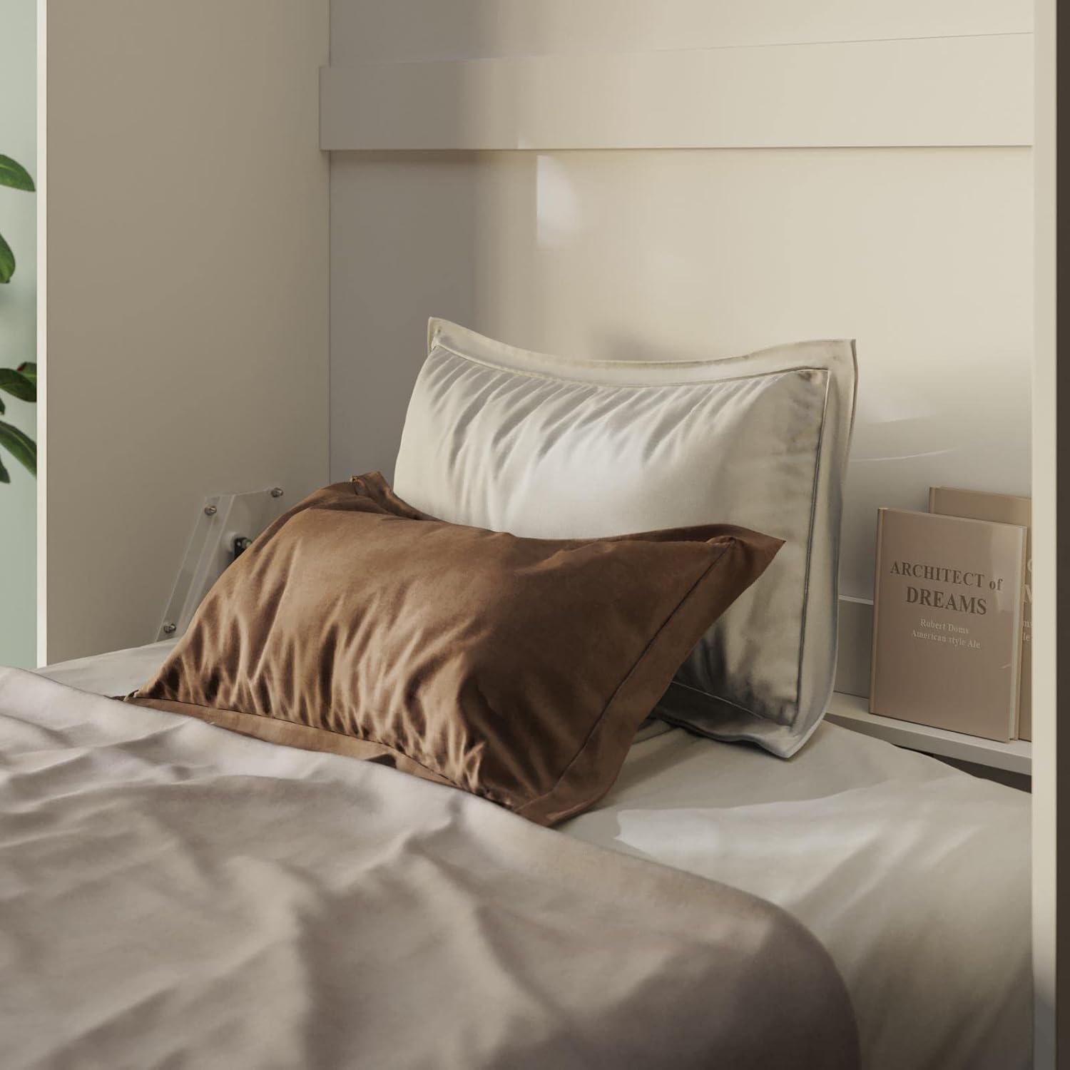 SMARTBett Schrankbett Classic mit Gasdruckfedern 100x200cm Vertikal Weiss | Wandbett, Wandklappbett fürs Gaestezimmer, Buero, Wohnzimmer, Schlafzimmer