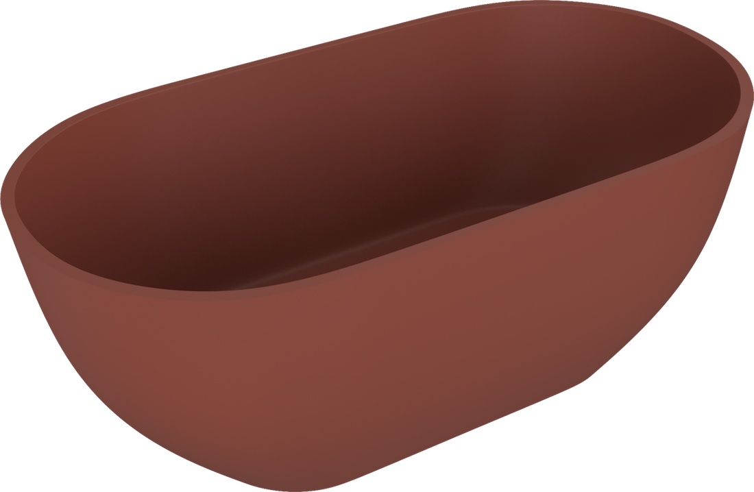 Polysan Reduta vrijstaand bad terracotta gegoten marmer 150x75cm