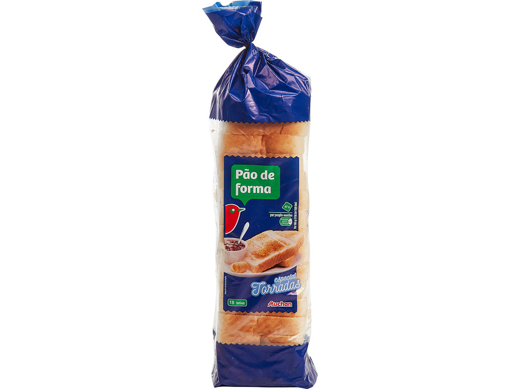 PÃO AUCHAN DE FORMA COM CÔDEA ESPECIAL TORRADAS 850G