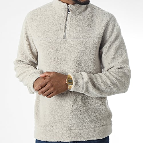 Sweat Col Zippé Polaire Remy Beige