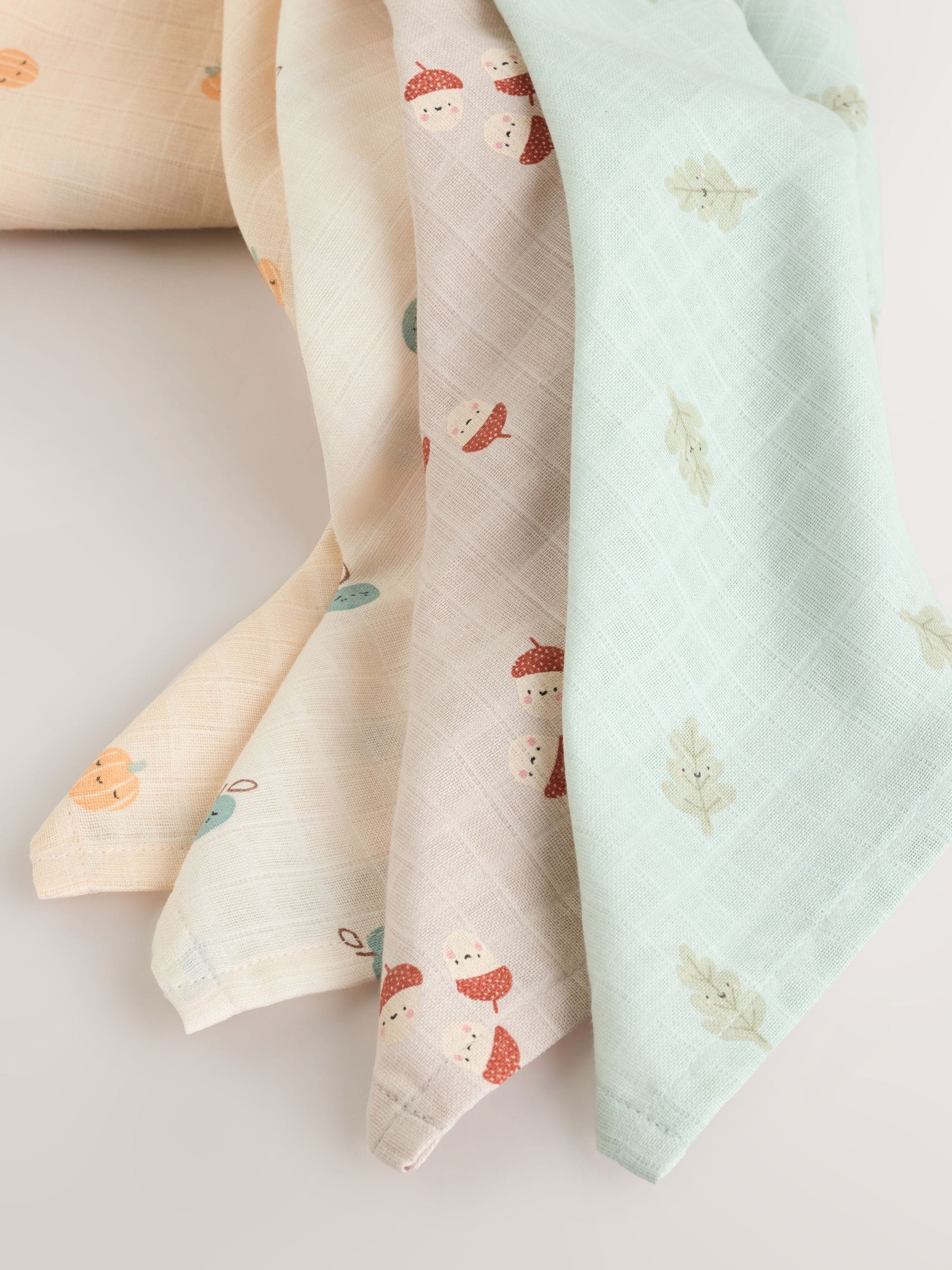 Herfst - Set van 4 mousseline babydoekjes