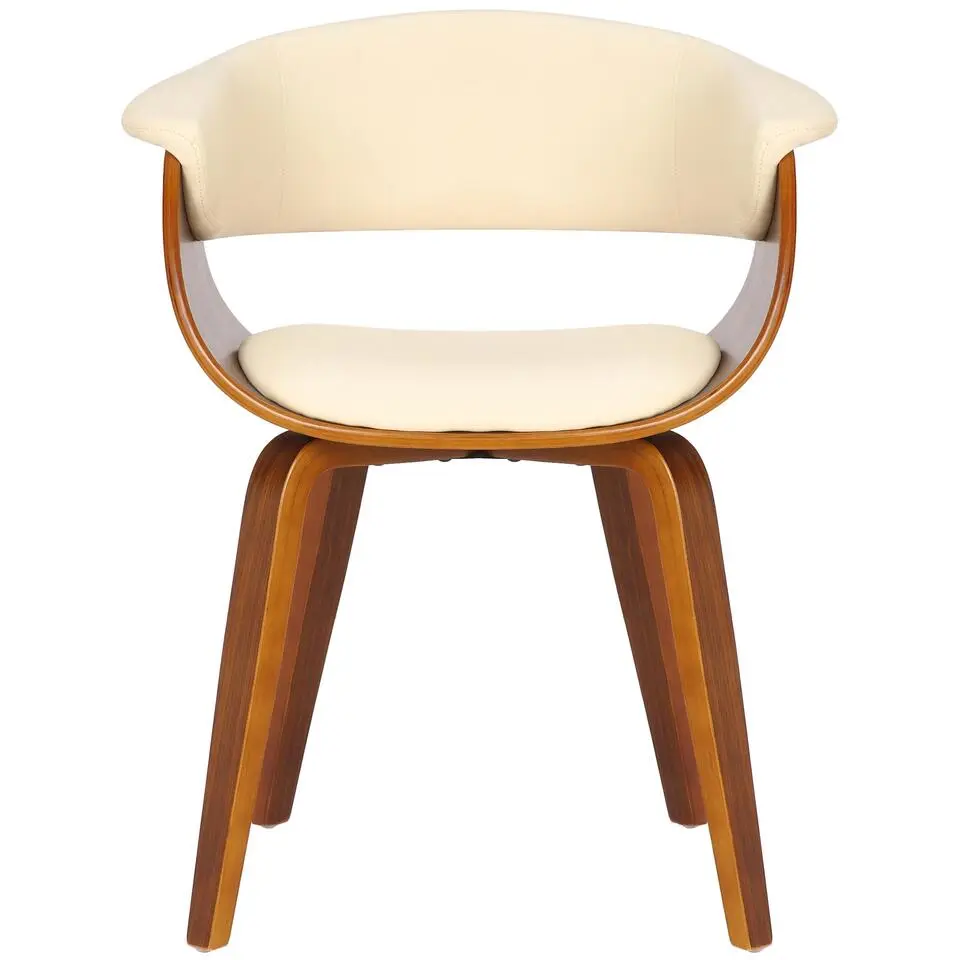 CLP Set van 2 Eetkamerstoel Bruce walnoot Frame - Hout - creme