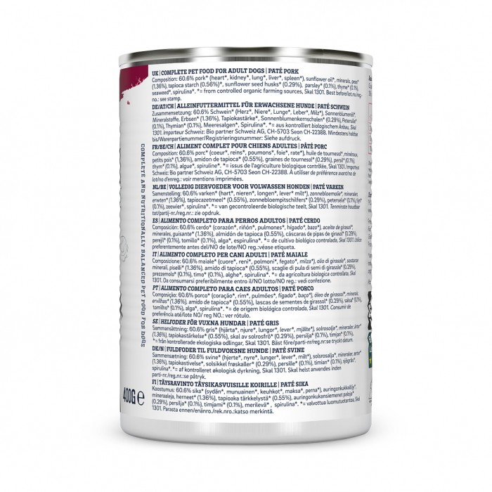 Yarrah pâtées bio sans céréales - Lot 12 x 400 g