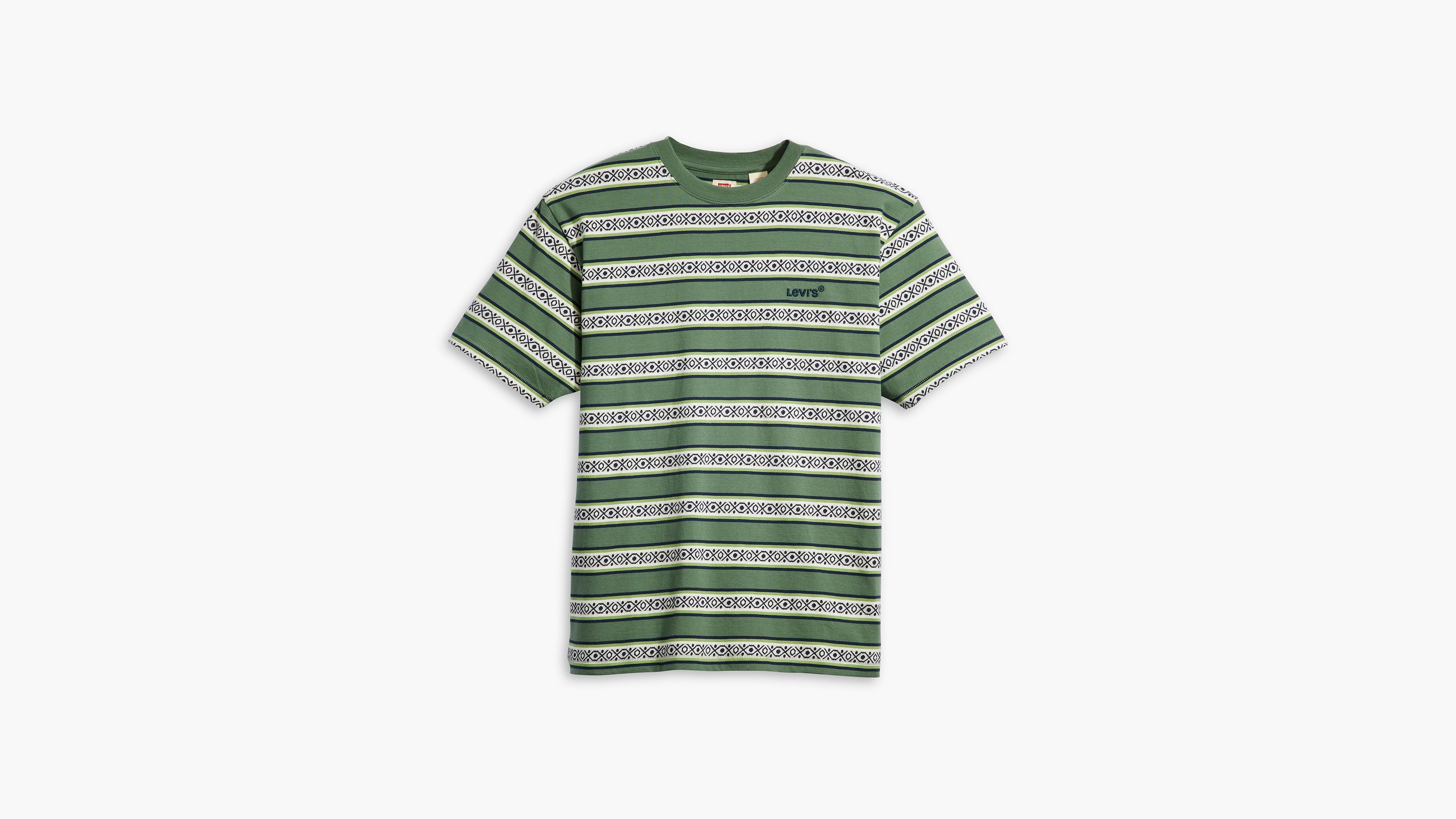 Levi's® t-shirt vintage Red Tab™ - Otis Geo Stripe Dark Forest - Vert