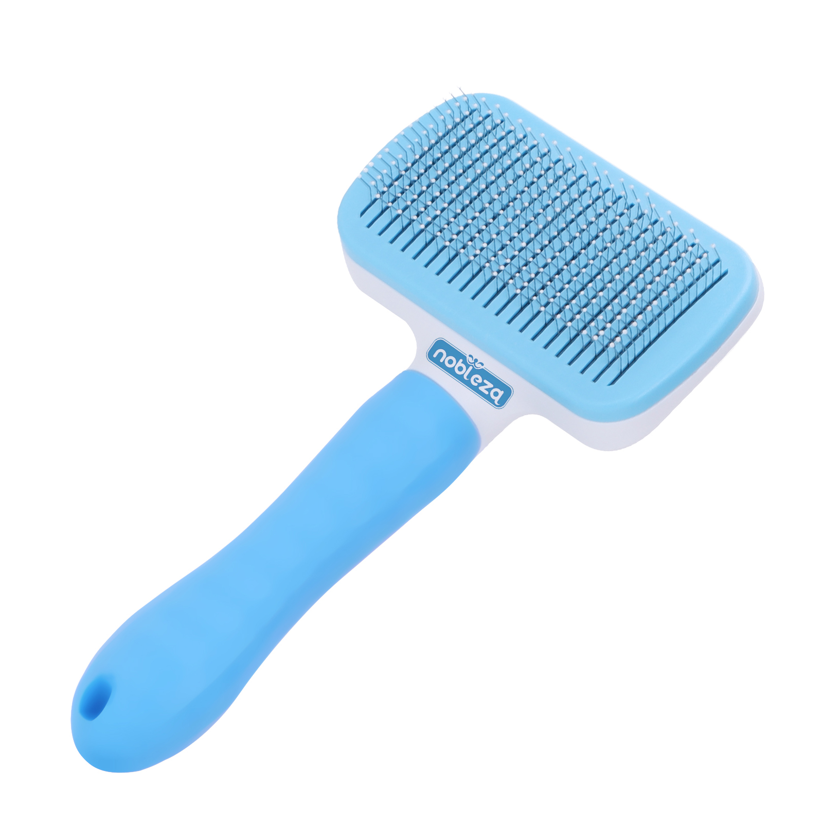 Escova Nobleza Pets para Cães e Gatos, Escova de Higiene Autolimpante para Animais de Estimação, Remove Pelos Mortos, Escova com Cerdas Flexíveis de Aço Inoxidável para Desembaraçar, Não Arranha a Pele