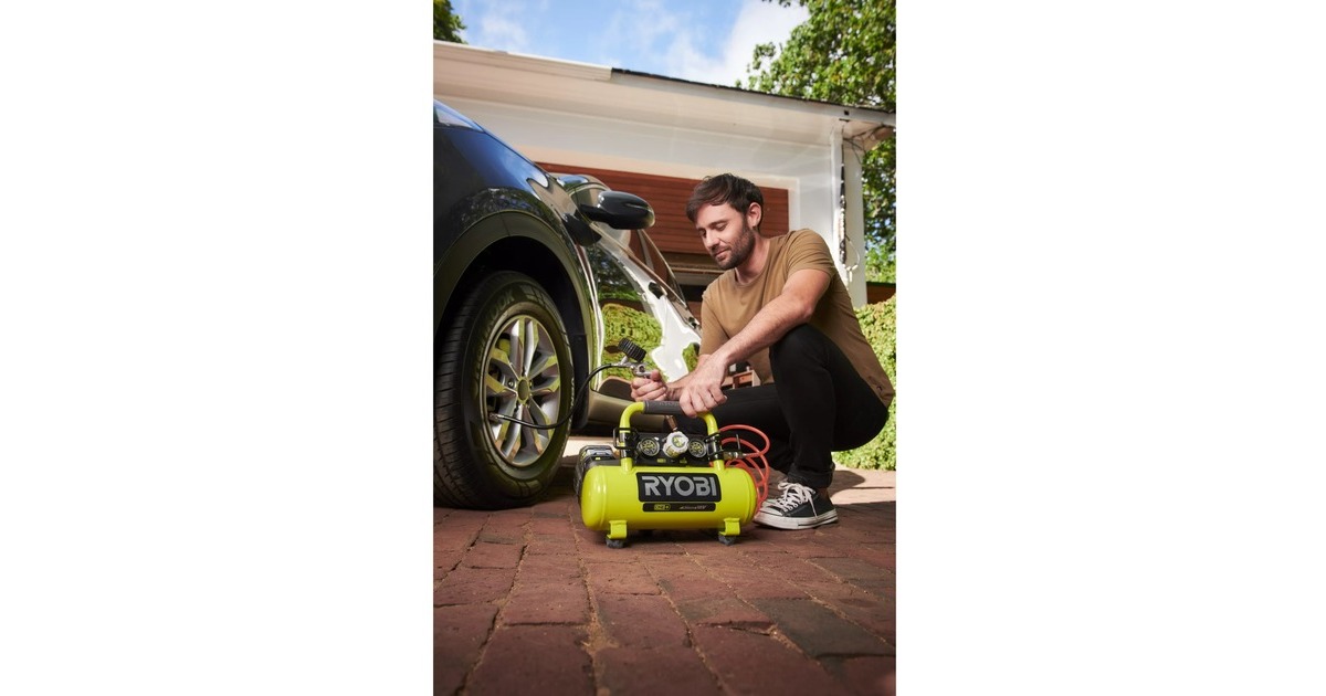 RyobiAccu-Compressor groot,18V  (Groen/zwart, zonder batterij en lader)