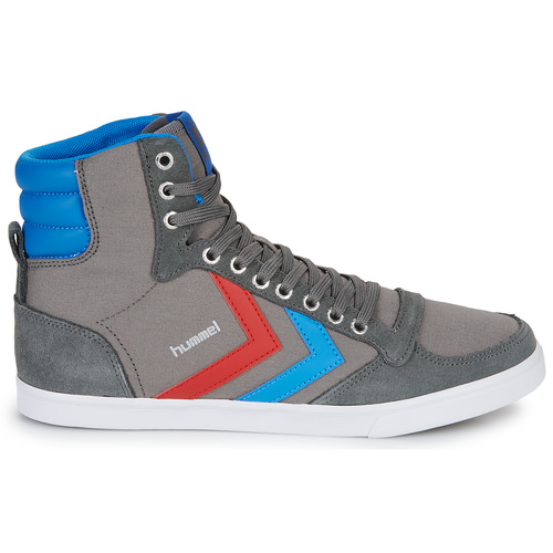 hummel - SLIMMER STADIL HIGH - Gris / Bleu / Rouge
