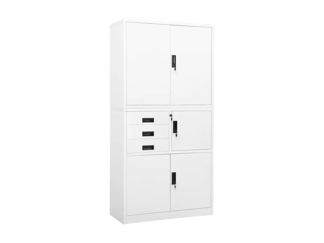 Armoire de bureau Blanc 90x40x180 cm Acier