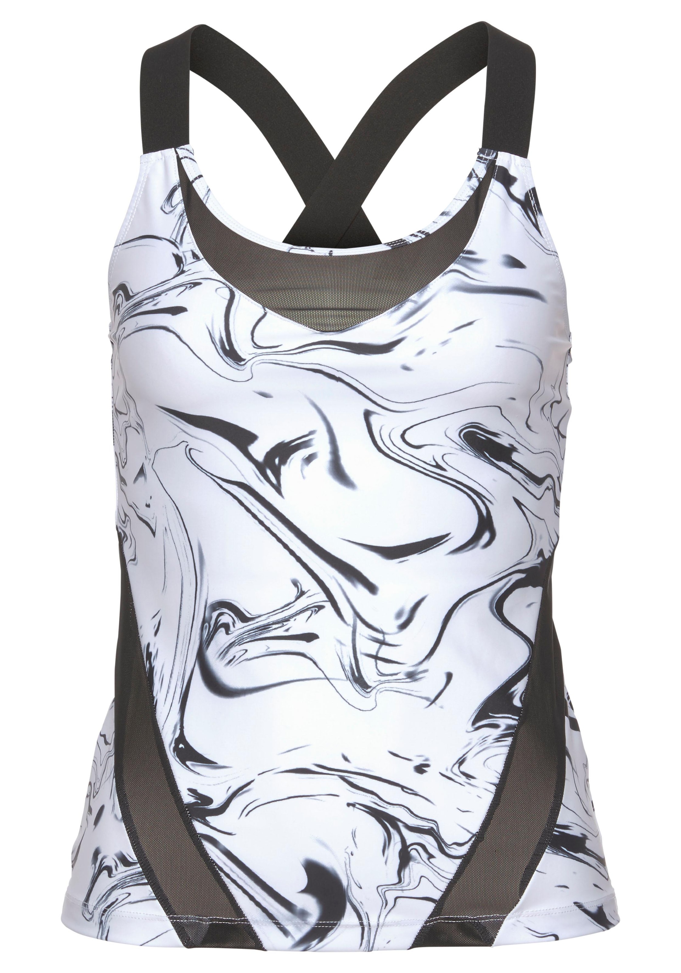 LASCANA ACTIVE Funktionsshirt »Marble« mit gekreuzten Trägern und Mesheinsätzen
