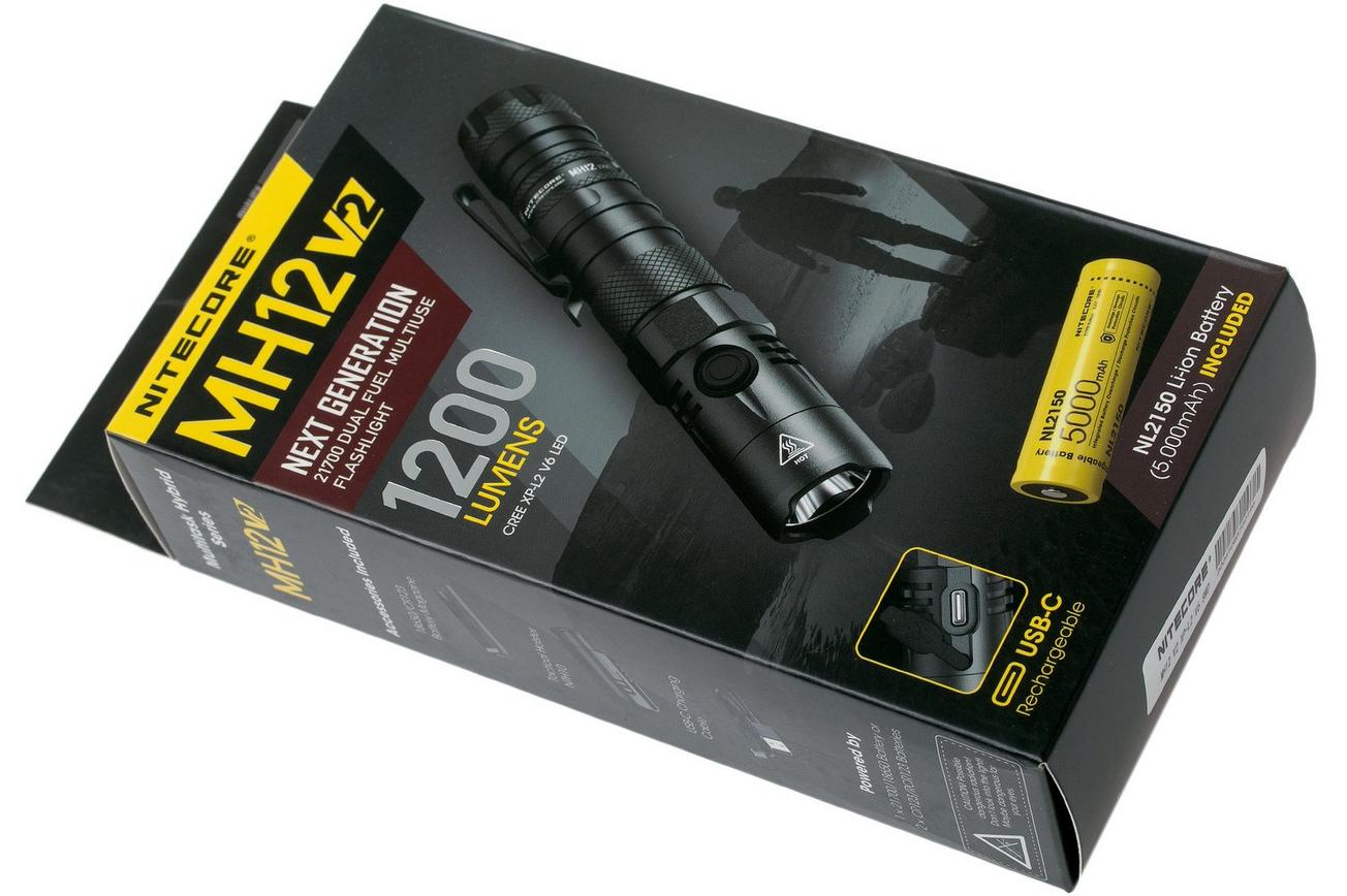 Nitecore MH12 V2 oplaadbare zaklamp, 1200 lumen