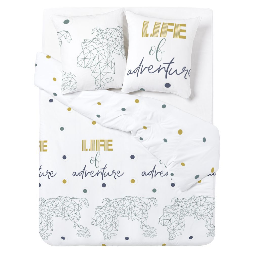 Parure de lit World L240X220 cm et 2 taies d'oreiller