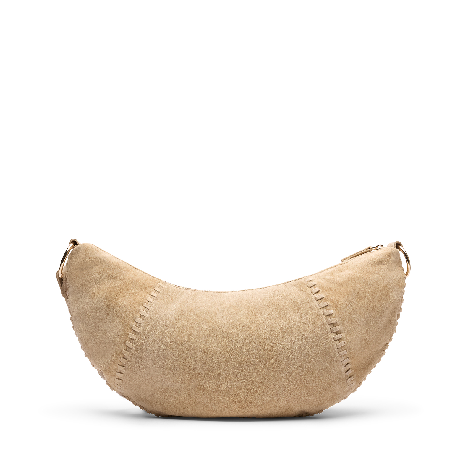 Beige suède schoudertas