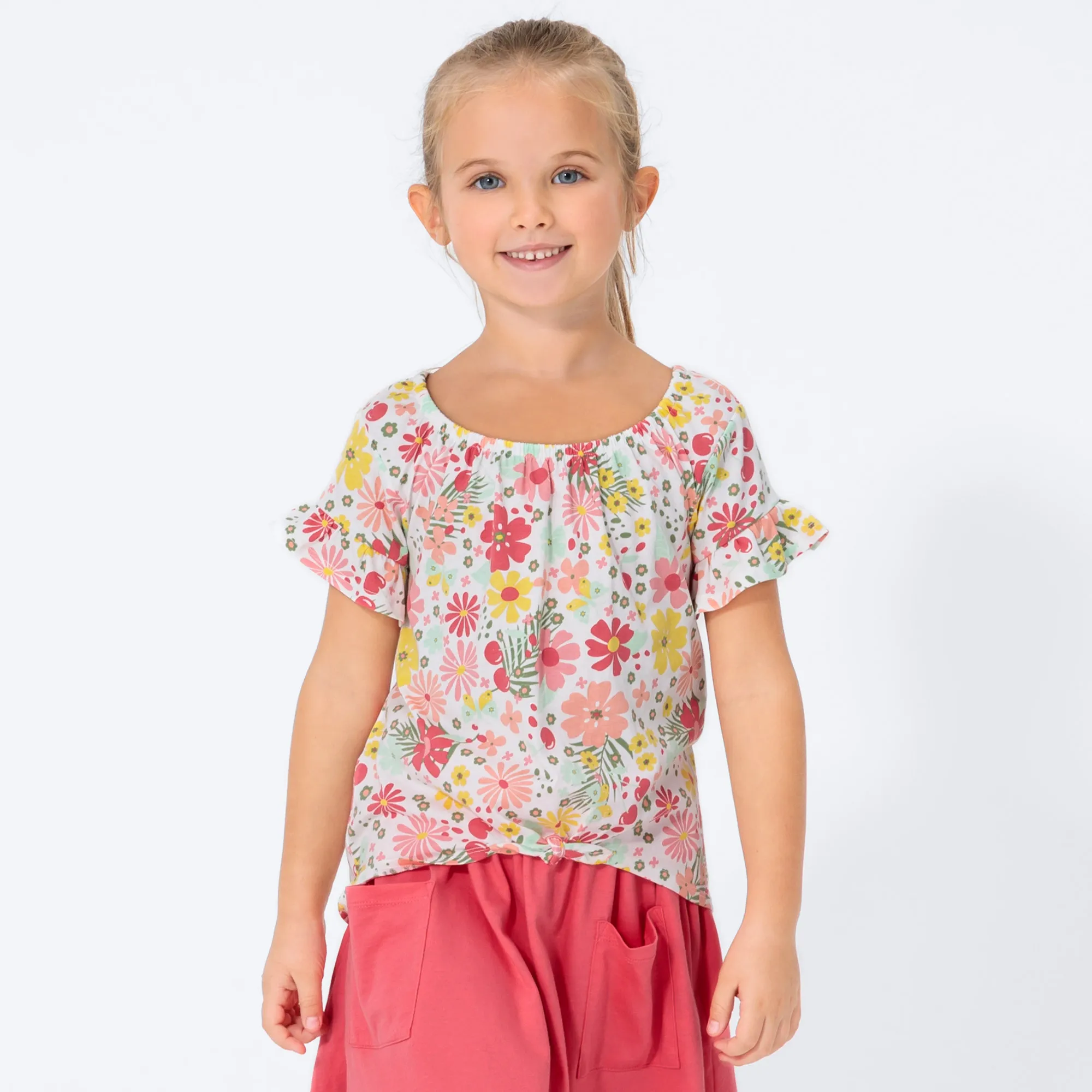 Mädchen-T-Shirt mit Blumenmuster