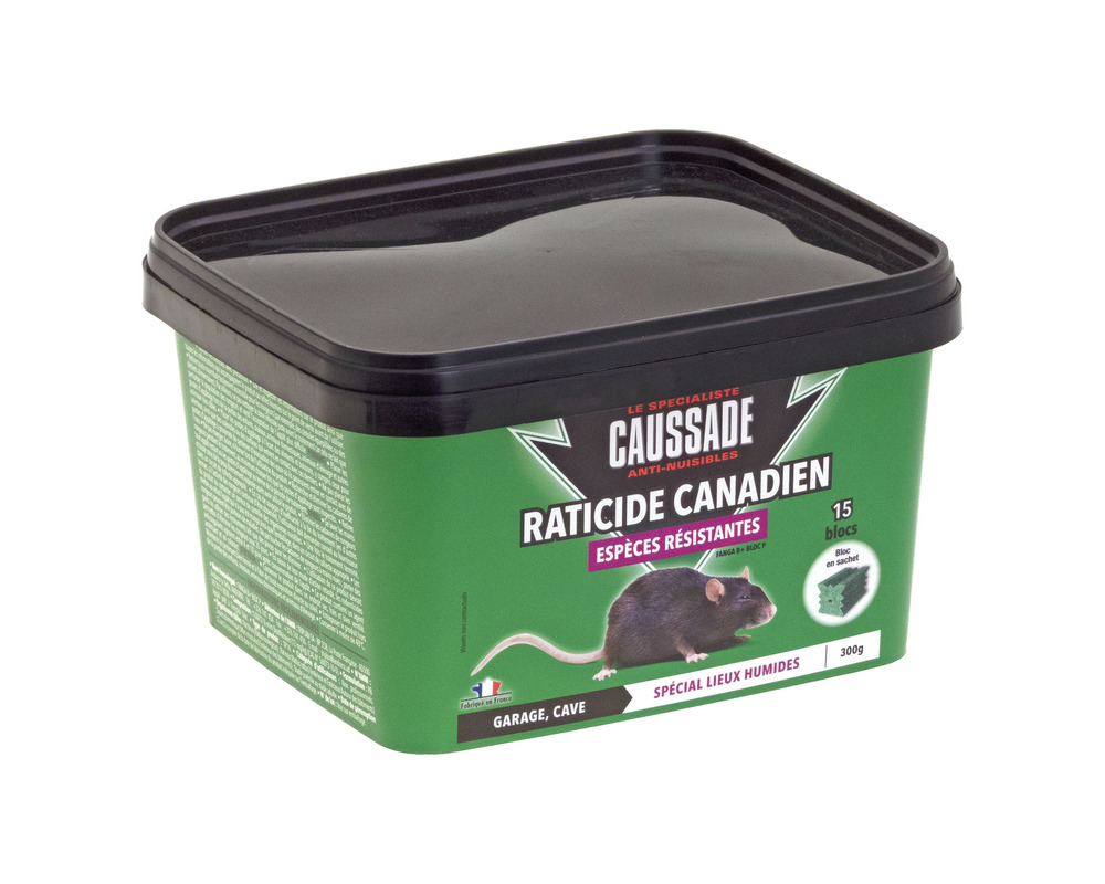Raticide canadien espèces résistantes • 15 blocs en sachets