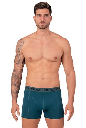 Muchachomalo Boxershorts 3-Pack Solid Groen Blauw 580 SOLID1010-580-6201 kopen