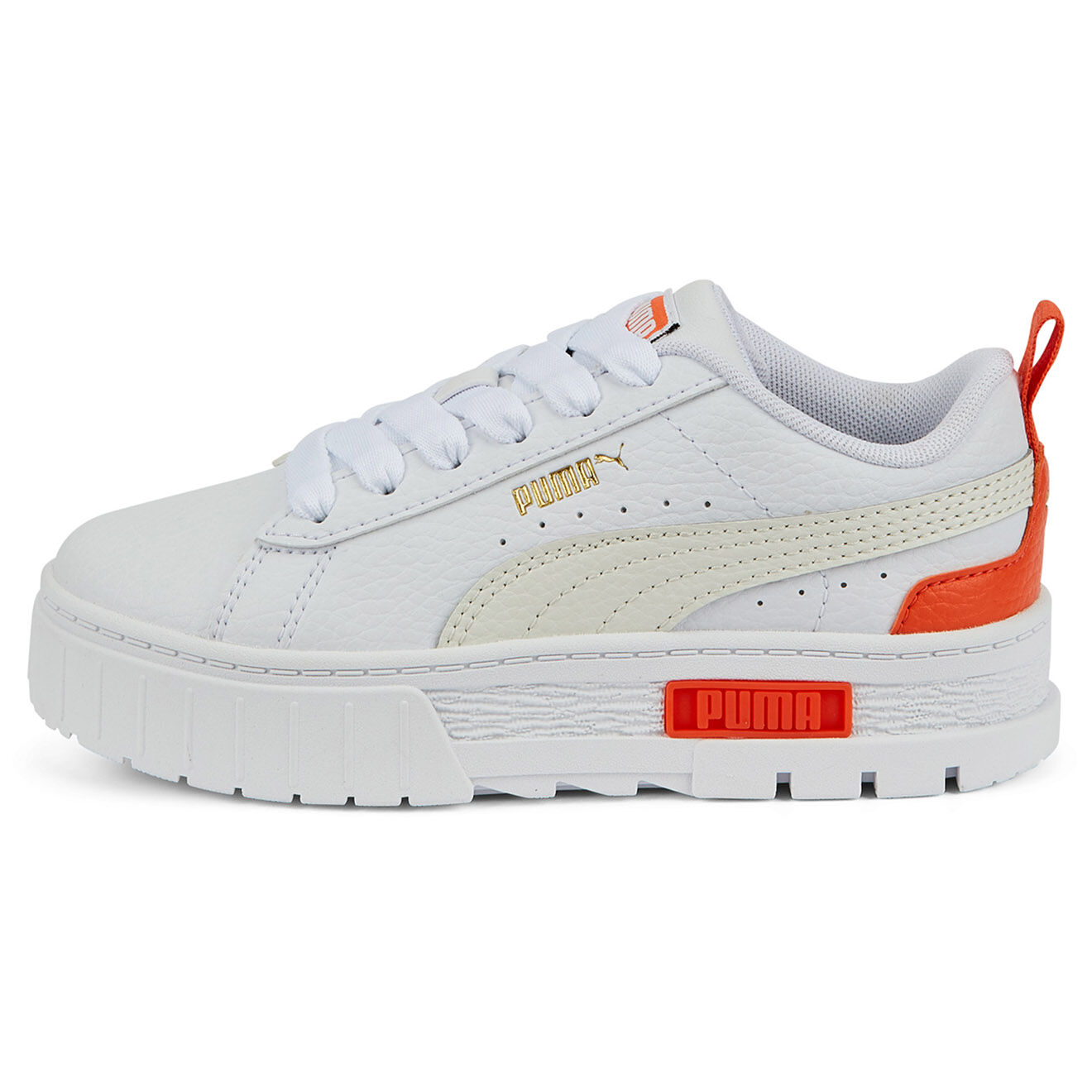Puma Baskets Mayze Lth blanc/orange