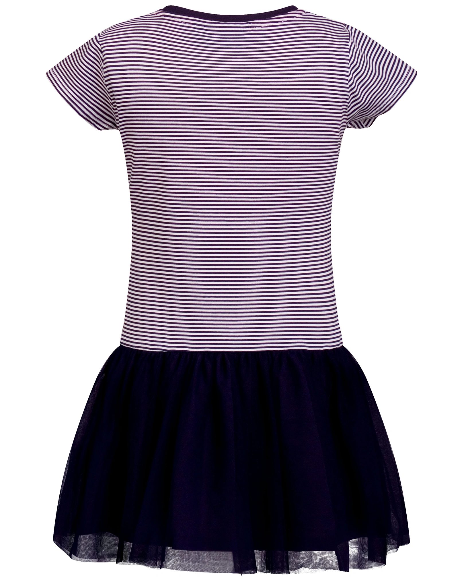 Kurzarmkleid STRIPES mit Tüllrock in navy