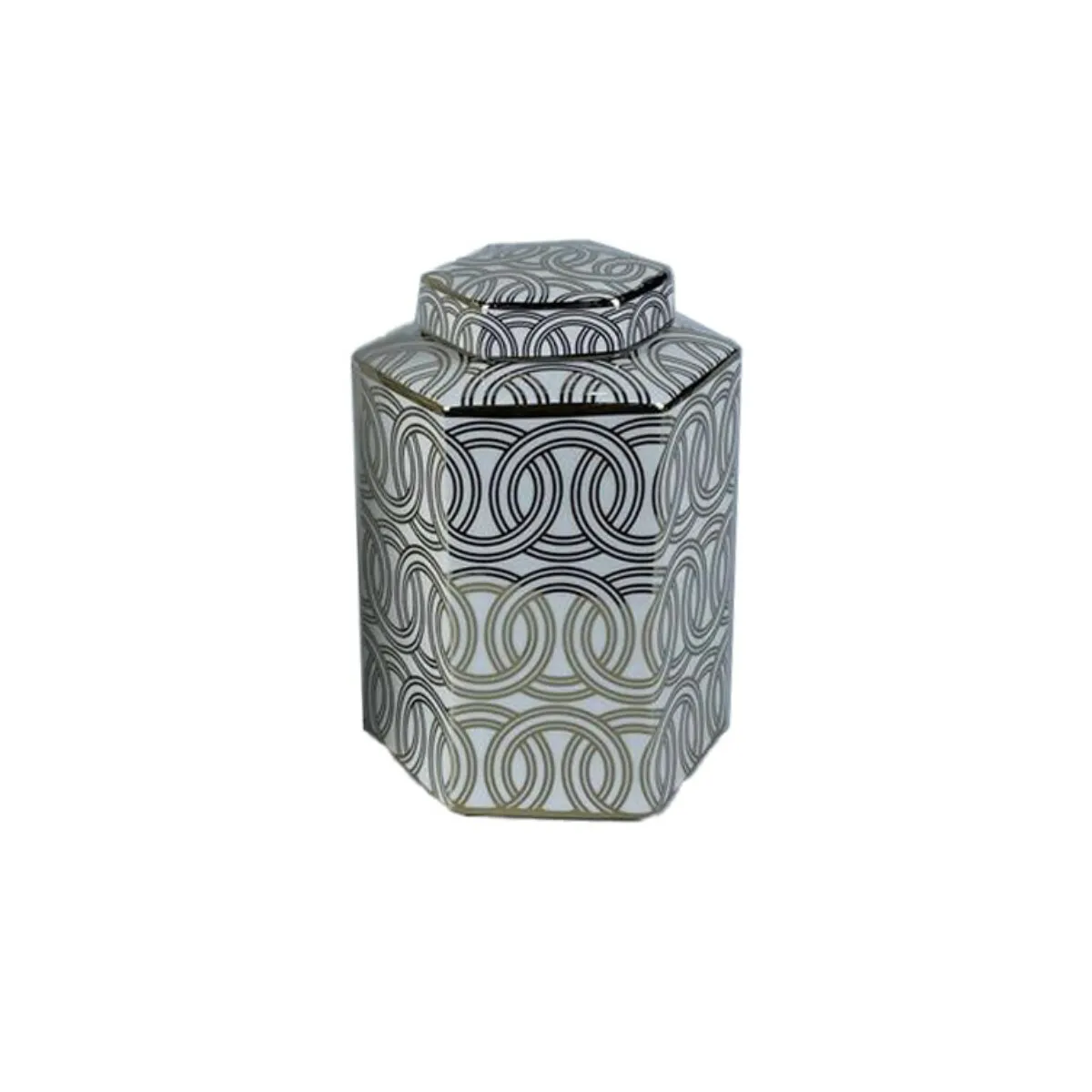 DKD Home Decor - Potiche Dorée Blanc Oriental