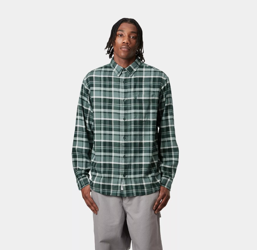 Carhartt WIP LS Fendrick Shirt Deep Lagoon