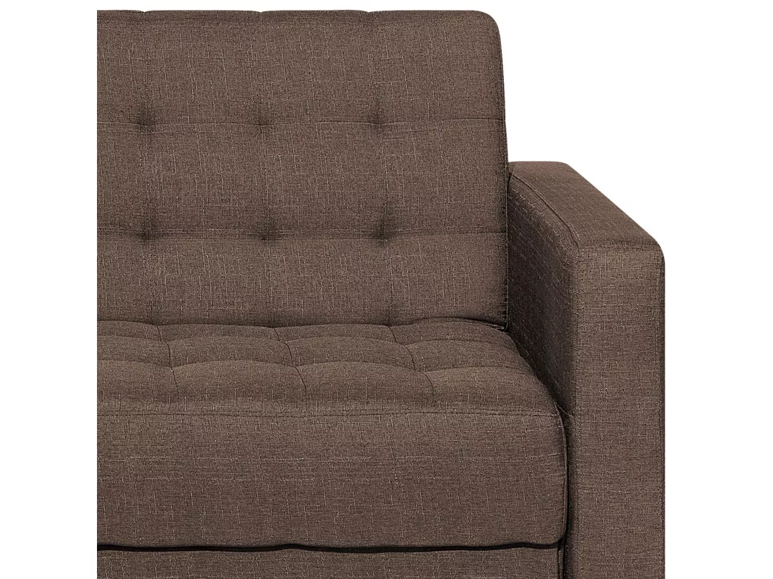 Canapé Angle à gauche Convertible Tissu Marron Foncé Moderne Classique Aberdeen