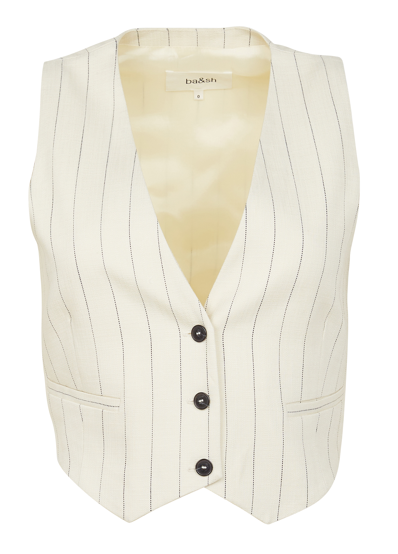 ESSY - Gilet sans manches rayé | Beige