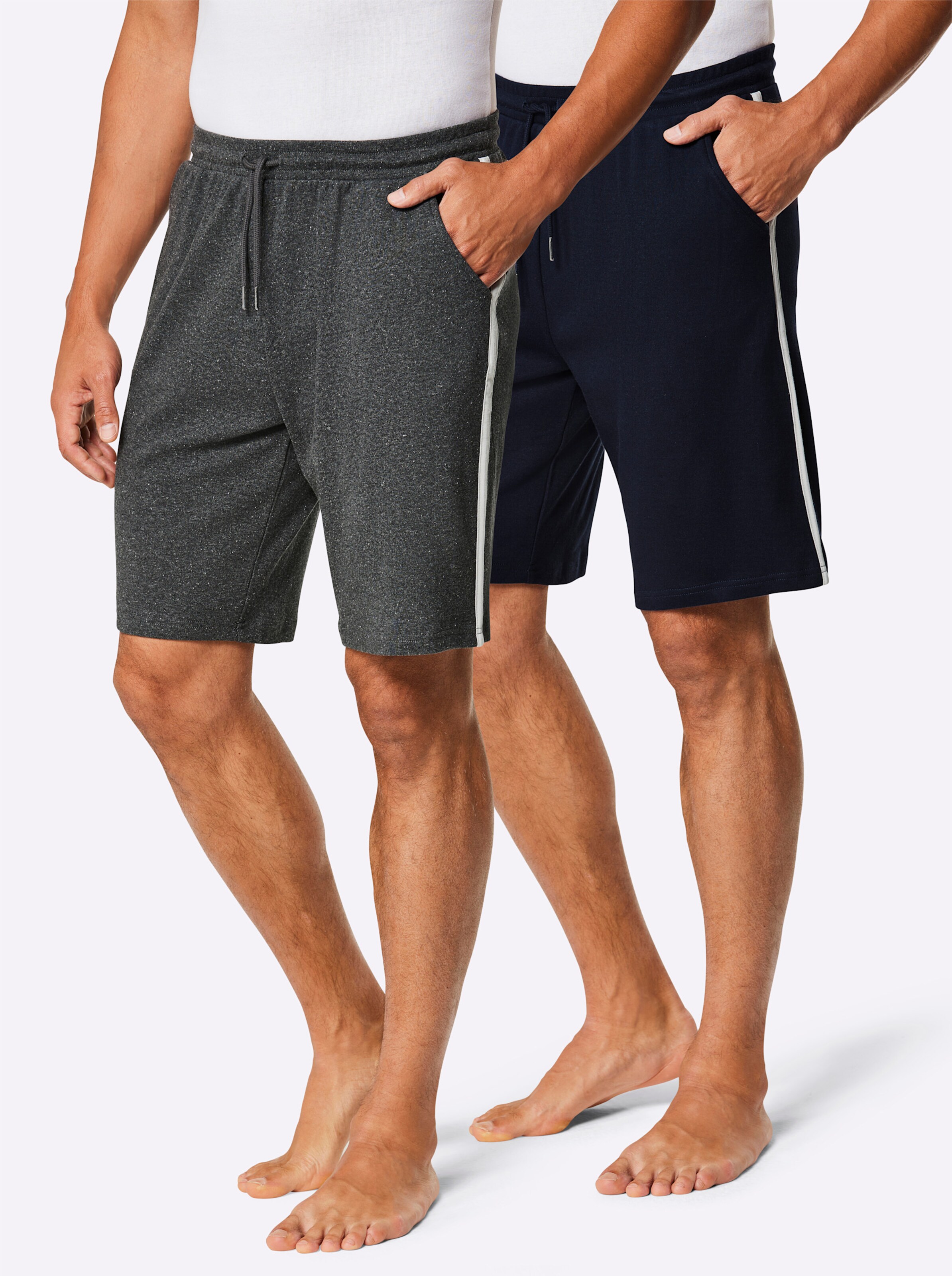 feel good Bermuda in anthrazit-meliert + marine