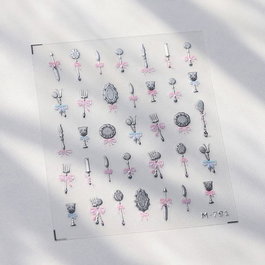 dainlili - Metalen mes en vork nagelstickers