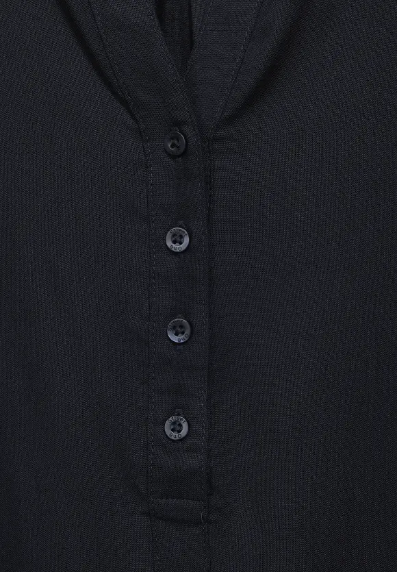 Bluse in Unifarbe - dark blue