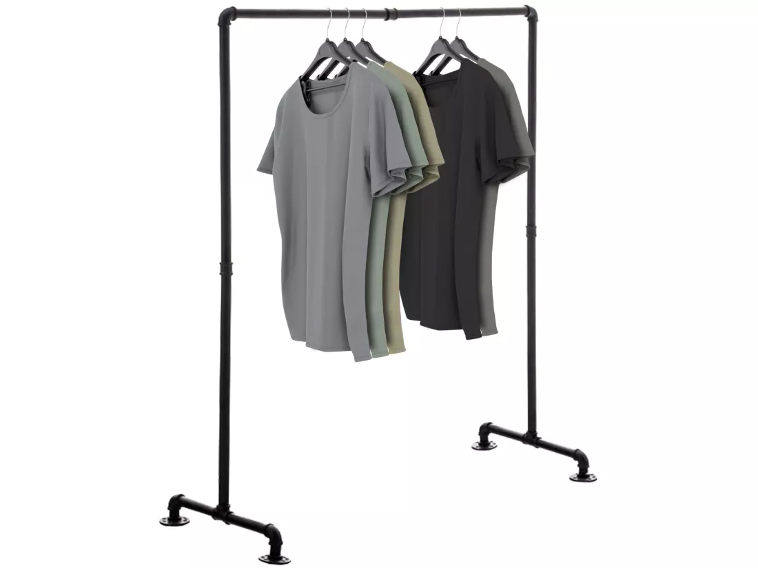 Portant à vêtement - Métal - 120 cm - Noir - Jersey