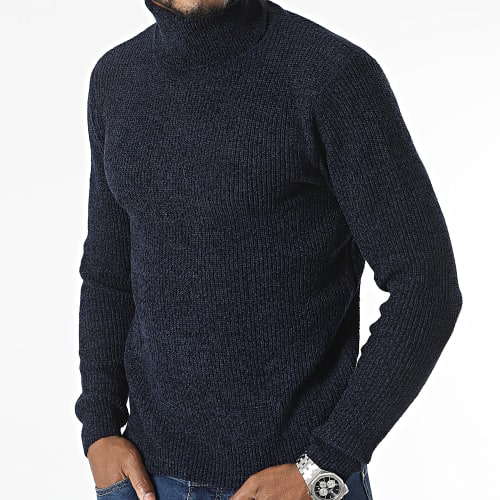 Pull Col Roulé Bleu Marine