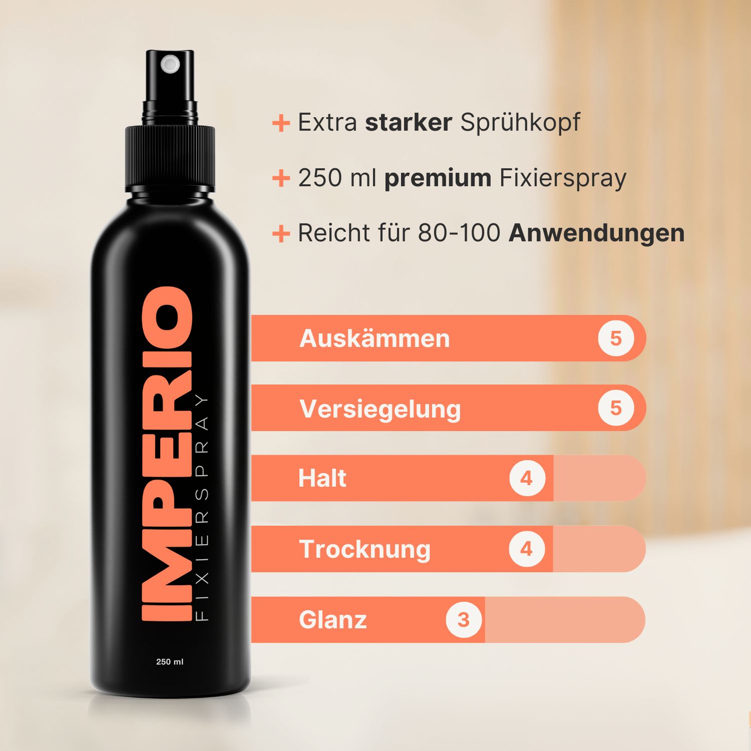 IMPERIO® Fixierspray zur Versiegelung von Strauhaar & Ansatzpuder