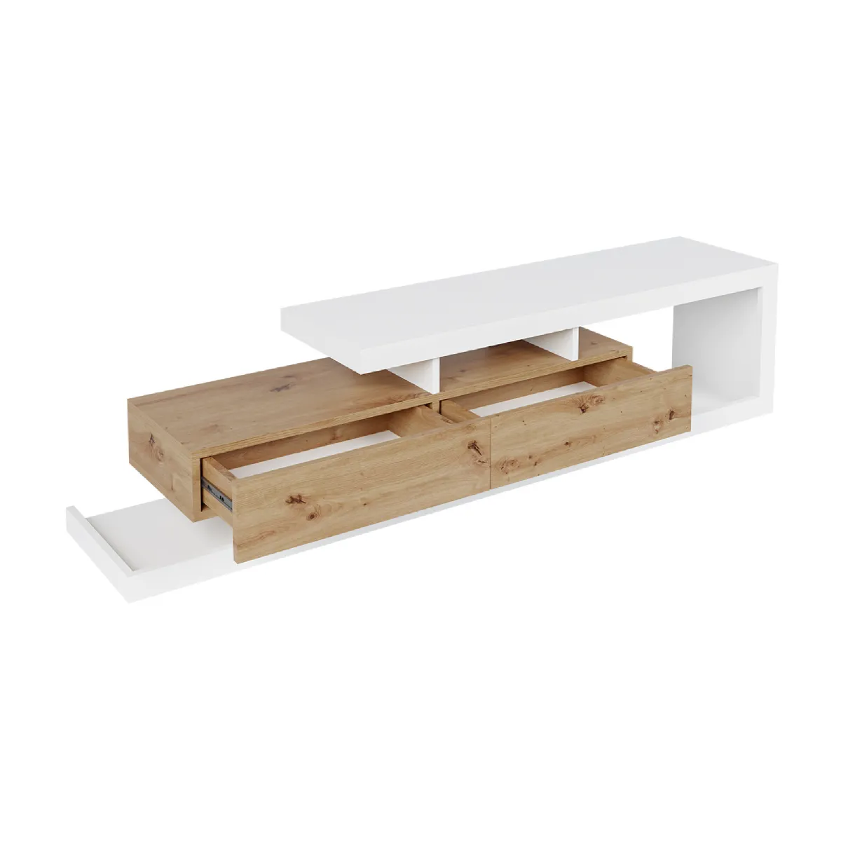 BESTMOBILIER Olga Meuble TV bois et blanc