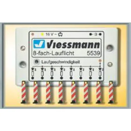 Viessmann 5040 Warnbaken, 8 Stück mit Lauflichtelektronik, Spur H0