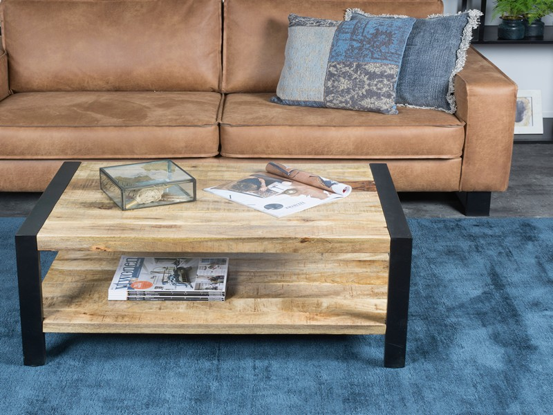 Vloerkleed Viscose - Dark Blue 160x230 cm