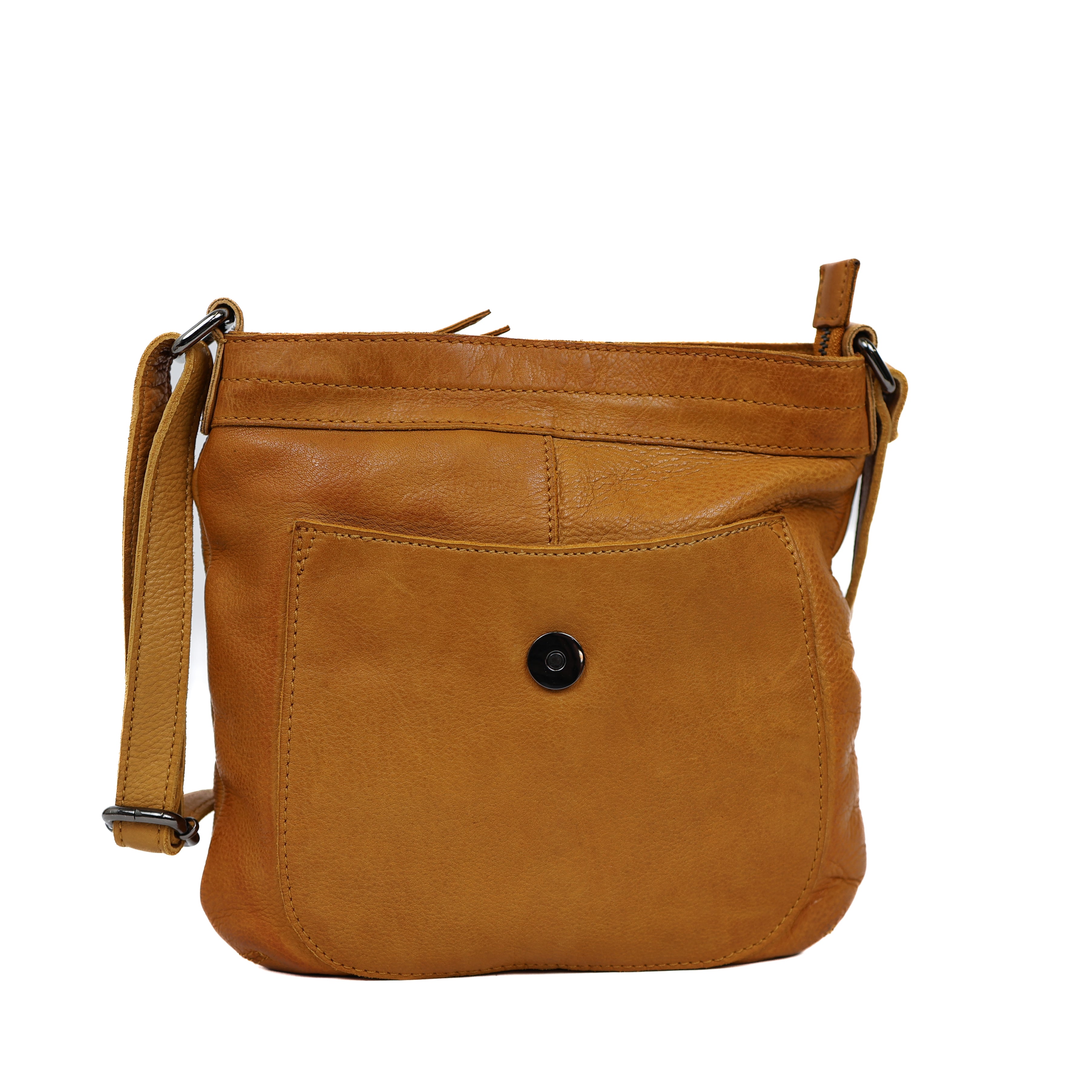 Schoudertas met flap 'Jip' geel Yellow