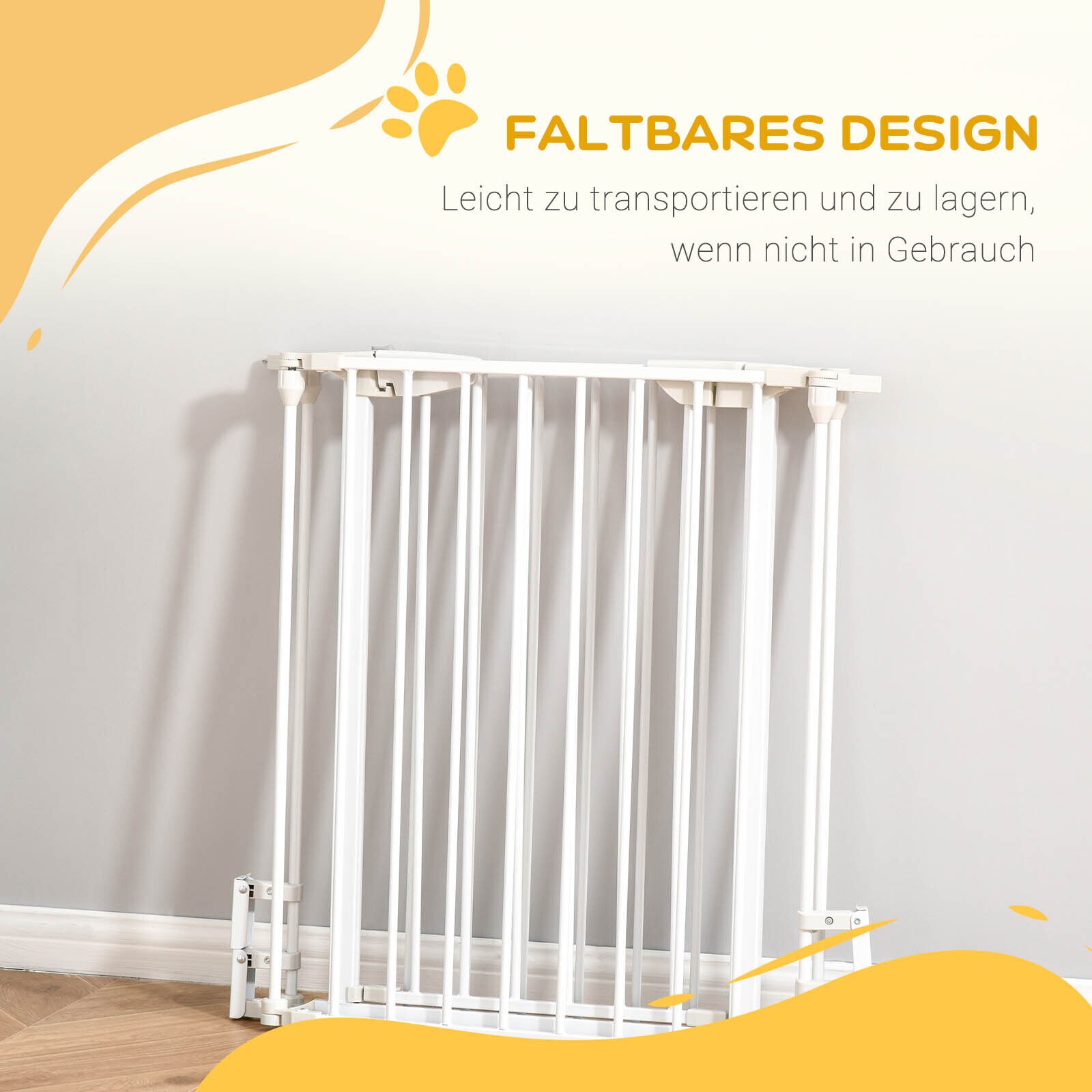 PawHut Absperrgitter  für Hunde weiß 180 x 3 x 74,5 cm (LxBxH)