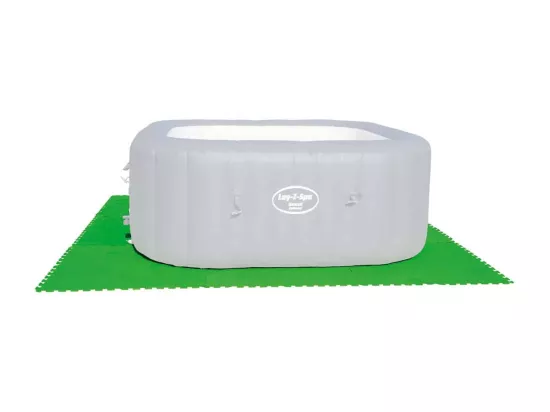 Lot de 9 Dalles de protection de sol en mousse vert 78 x 78 cm ép 4 mm (tapis de sol pour piscine hors sol ou spa