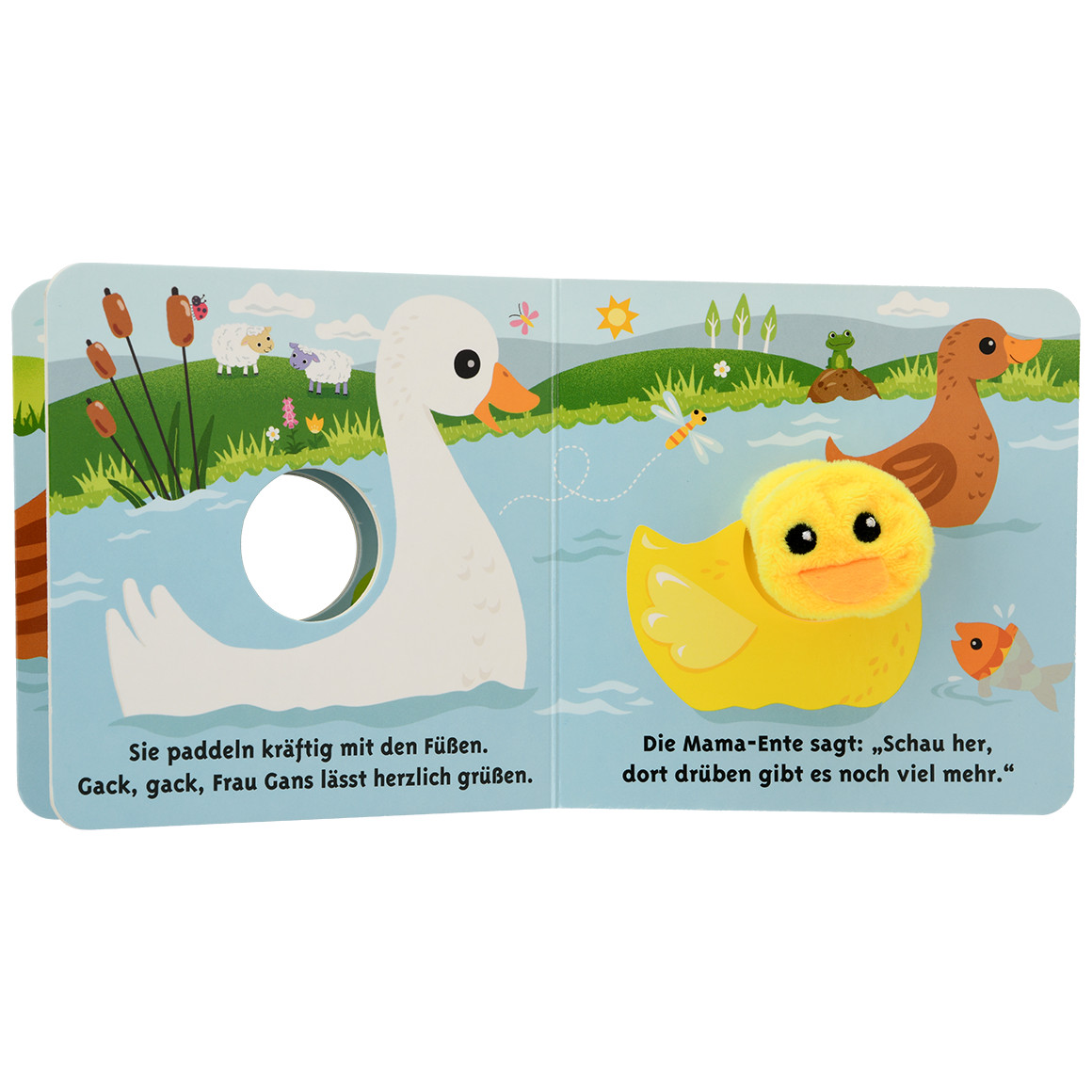 Topomini Baby Fingerpuppenbuch Die Schnatterente gelb / bunt