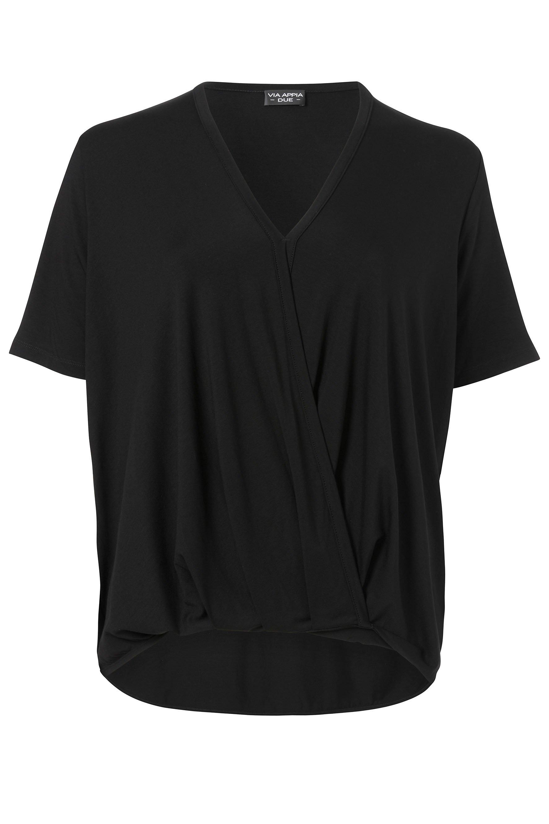 Blusenshirt in Wickeloptik, mit gerafftem Saum