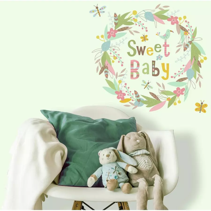 Room Mates Sweet Baby Quote Mehrfarbig