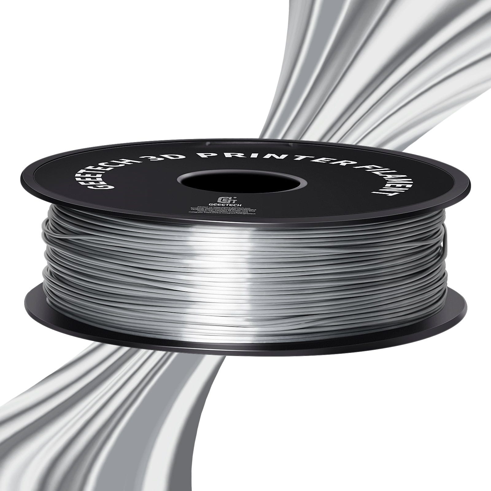 GEEETECH  PLA Silk Silver, 1,75 mm / 1000 g    Einfach zu verarbeitendes Seidenfilament