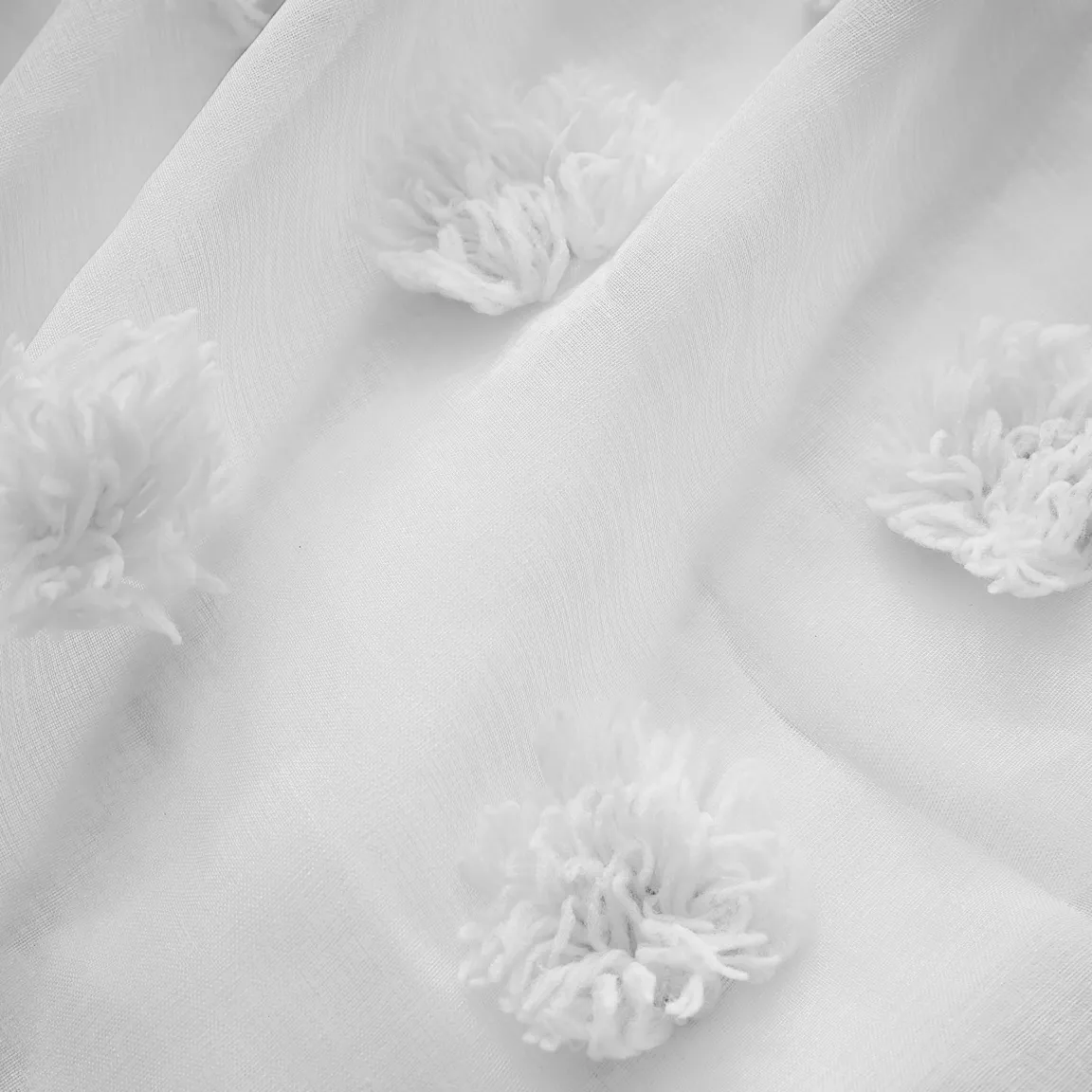 Voilage oeillets pompons (140 x 240 cm) Suzie Blanc