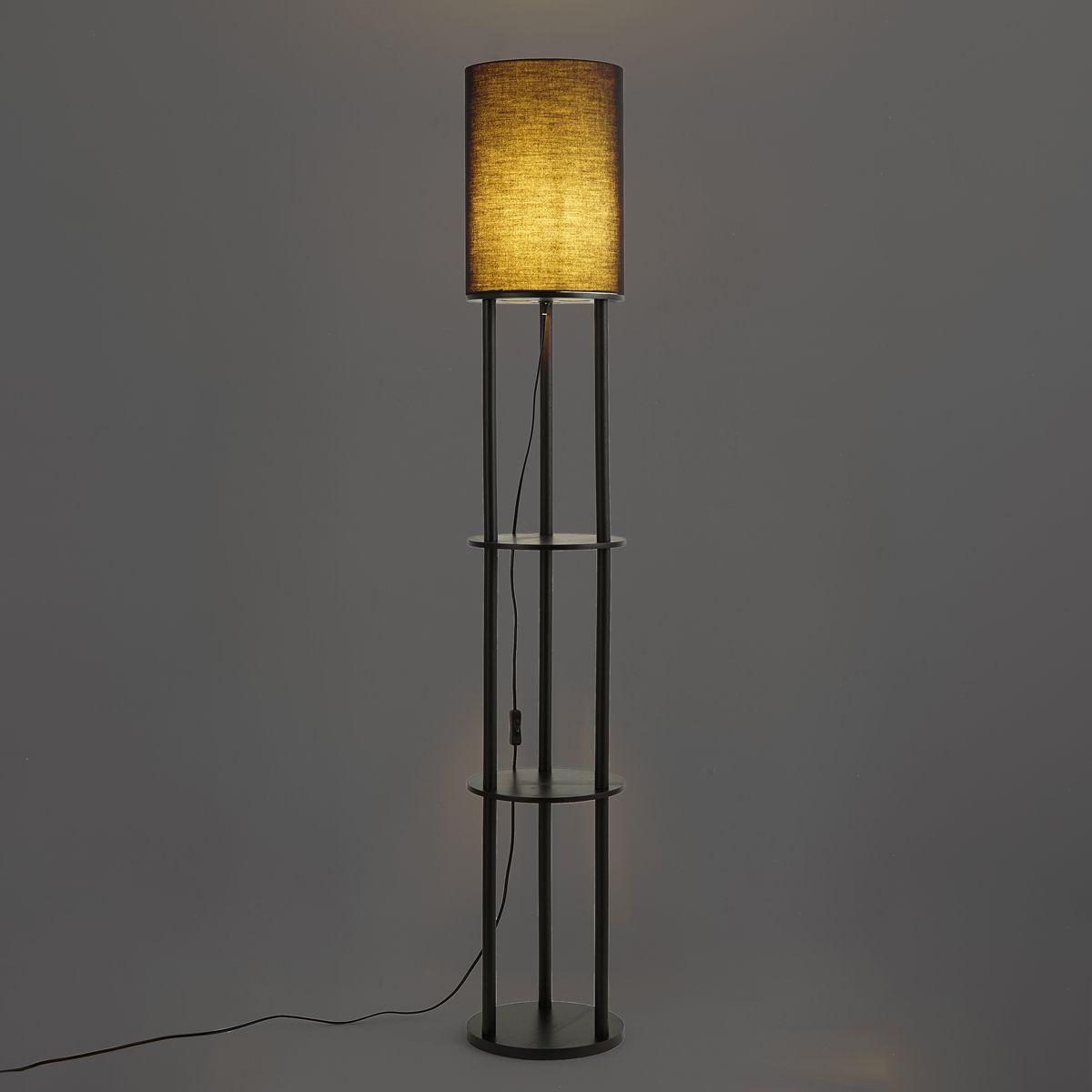 Moderne vloerlamp zwart - Stojon