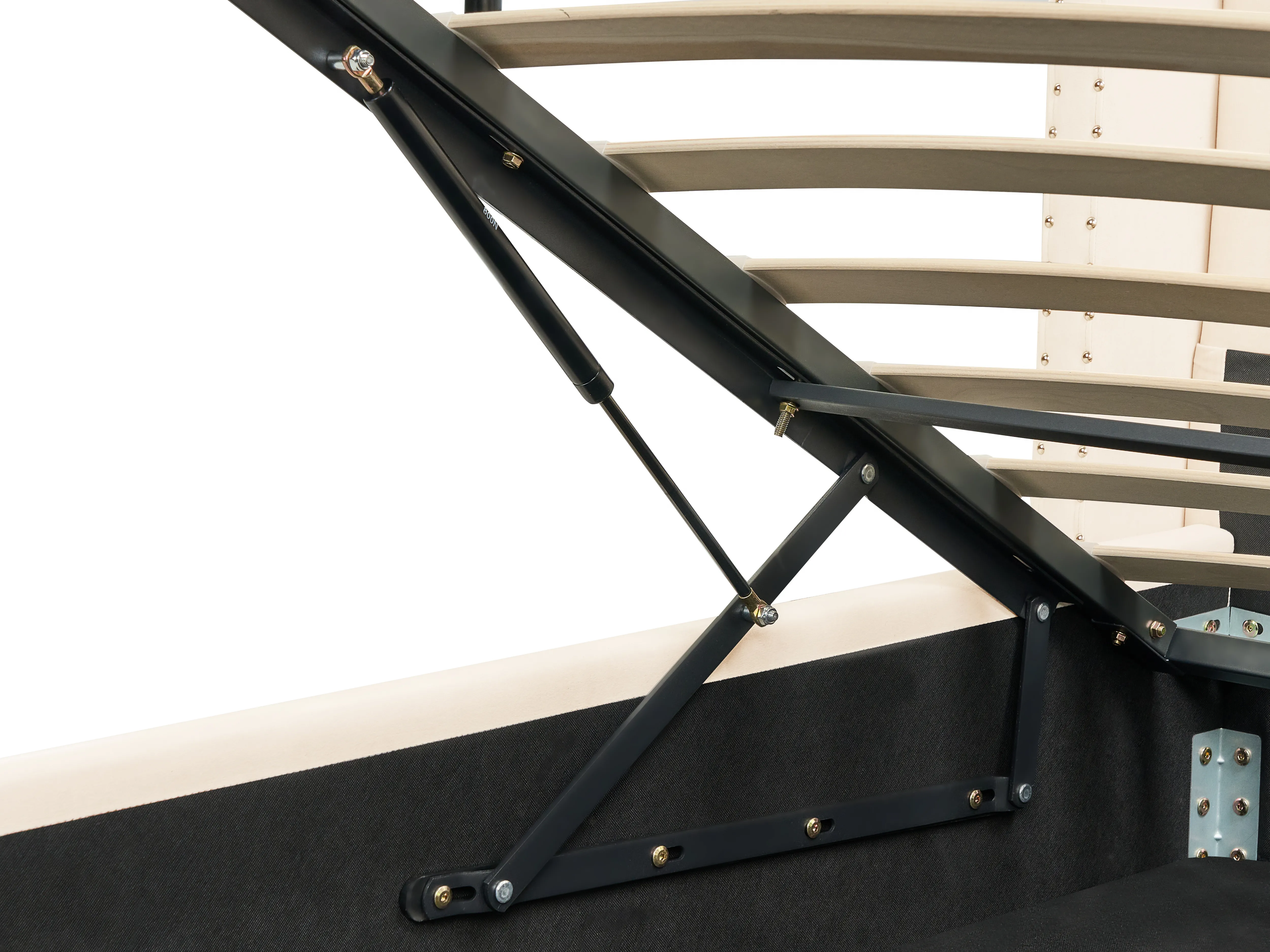 Bed met opbergruimte Fluweel LUBBON 160 x 200 cm Gebroken wit